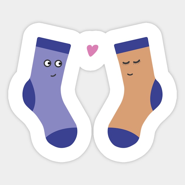 couple of socks in love Sticker by Catcrea